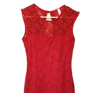 Lovely Day Red Lace Dress Size M